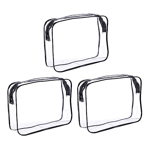 NOLITOY 3stücke Transparente Kosmetiktasche Mit Wasserdichtem Design Großkapazitätige Hautpflege-Aufbewahrungstasche Mehrzweck-Organizer Für Damen Make-up von NOLITOY