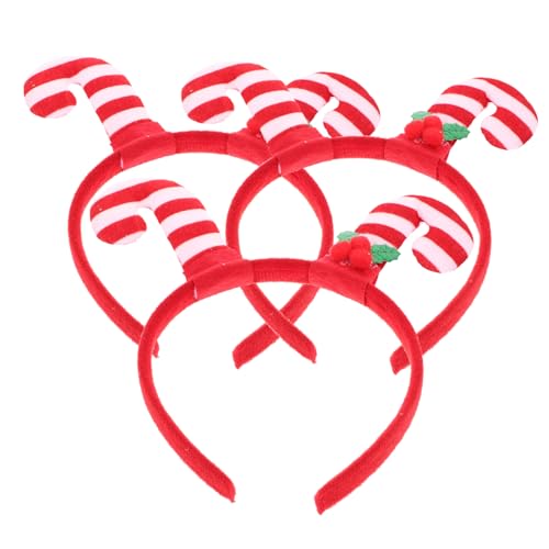 NOLITOY 3stücke Weihnachts-haarkränze Mit Zuckerstangen-design Festliche Haarreifen Für Partys Und Feiertage Accessoires Für Cosplay Und Familienfeiern von NOLITOY