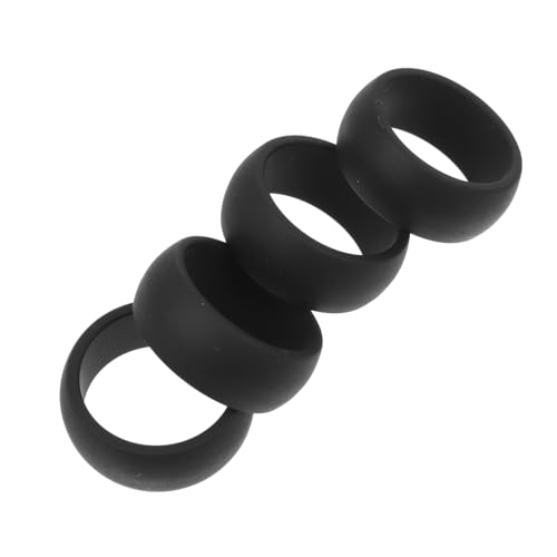 NOLITOY 4 STÜCKE Herren Silikonringset Sportlicher Fingerübung Ring Weiche Flexible Gummiringe Ergonomisch Schutz Outdoor Fitness Training von NOLITOY