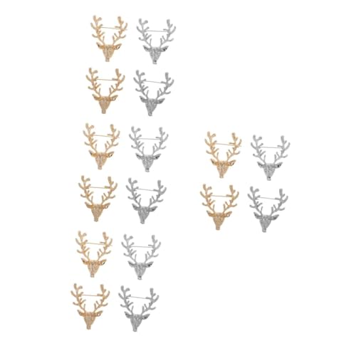 NOLITOY 4 Sätze Metall Broschen Elk Broschen Anstecker Für Damen Schmucknadeln Für Schals Anzüge Und Besondere Anlässe Silber Gold 4 Stück * 4 von NOLITOY
