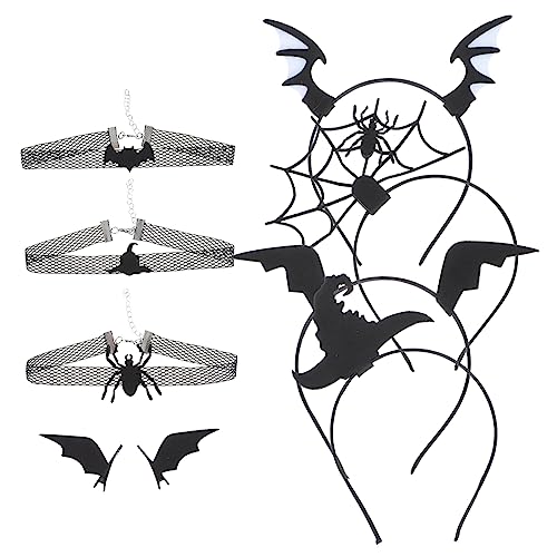 NOLITOY 4 Sätze Halloween-stirnband-set Gothic-halloween-kostüm-stirnband Halloween-haarschmuck Spinnenstirnband Halloween Vampir-stirnband Damenanzüge Spinnen-outfit Flügel Stoff Fräulein von NOLITOY