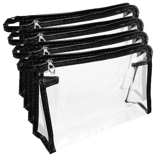 NOLITOY 4 Stck Teiliges Transparentes Make Up Taschenset mit Robustem Reißverschluss Kleine Kosmetiktasche für Reisen Tragbarer Kosmetik Organizer für Damen Vielseitig Einsetzbar für von NOLITOY