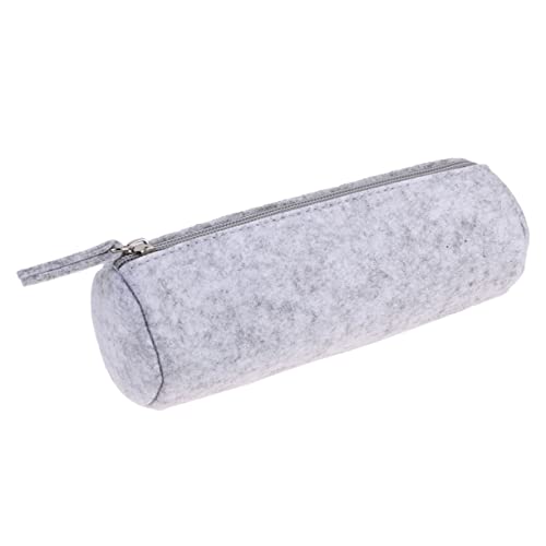 NOLITOY 4 Stück Filz Federmäppchen Und Kosmetiktaschen Für Stifte Bleistifte Und Make up Grau Multifunktionale Aufbewahrungstaschen Mit Reißverschluss Für Schule Und Büro von NOLITOY