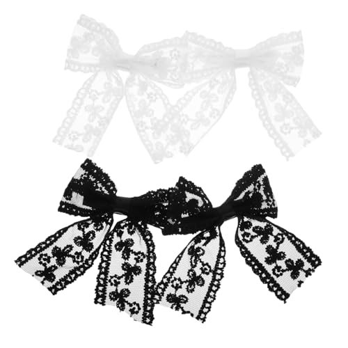 NOLITOY 4stücke Haarspange Mit Schleife Aus Spitze Haarnadel Für Damen Schwarze Haarspangen Haarschmuck Mit Drapierter Schleife Haar Zubehör Für Verschiedene Farboptionen Und Anlässe von NOLITOY