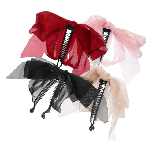 NOLITOY 4stücke Bananenspangen Aus Kunststoff Und Stoff Haarschleifen Für Damen Elegante Haarbandclips Für Verschiedene Frisuren Und Anlässe von NOLITOY