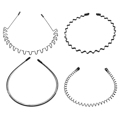 NOLITOY Haarstyling-stirnband 4 Stück Gewellte Metall-haarbänder Für Männer Nach Hinten Gekämmtes Haarband Für Sport Und Den Täglichen Gebrauch NOLITOY Haarstyling-stirnband 4 Stück Gewellte Metall-haarbänder Für Männer Nach Hinten Gekämmtes Haarband Für Sport Und Den Täglichen Gebrauch von NOLITOY