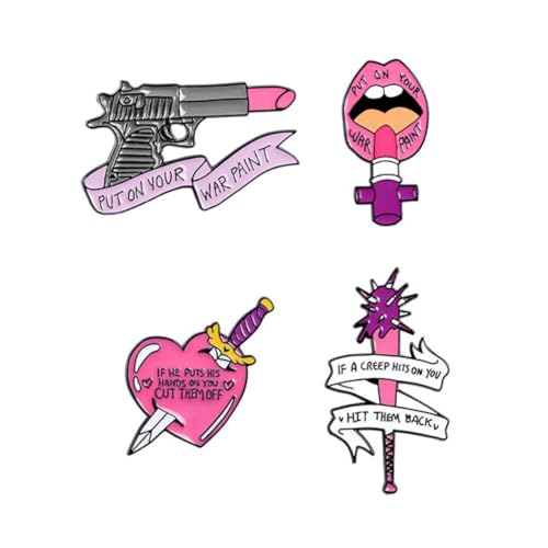 NOLITOY 4 Stück Kreative Damen Broschen Lippenstift Design Kleidung Anstecknadeln Vielseitig Tragbar für Blusen Taschen Hüte und Festliche Partys von NOLITOY