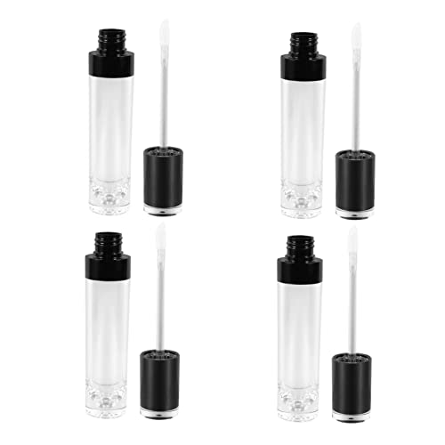 NOLITOY 4 Stück Leere Tube Lipgloss kosmetikbehälter Cosmetic Container Lippenstiftbehälter Lippenstift-Halter Röhren Flasche Behälter für Lipgloss Lipgloss-Organizer Plastik Black von NOLITOY