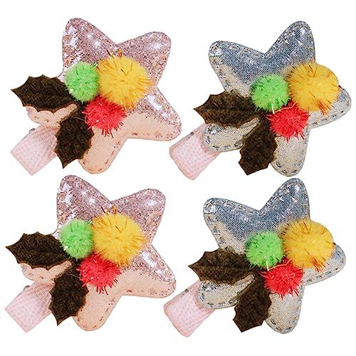 NOLITOY 4 Stück Pentagramm-haarnadel Haarnadel Schnappen Haarspangen Haarnadeln Für Kindersterne Haarspangen Für Damen Haarspangen Für Kleinkinder Kinderhaarspangen Für Mädchen Vlies von NOLITOY