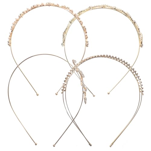 NOLITOY 4 Stück Rhinestone Haarschmuck Damen Stilvolle Leichte Haarbänder für Frauen und Mädchen Modischer Haarschmuck für Hochzeit Party Geburtstag Langlebig und Komfortabel von NOLITOY