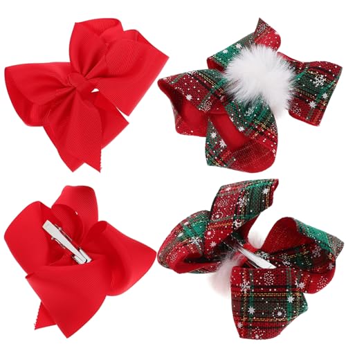NOLITOY 4stücke Weihnachts-haarclips Für Mädchen Süße Schleifen-haarspangen Für Festlichkeiten Und Besondere Anlässe Als von NOLITOY