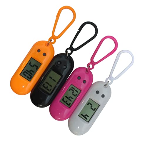 NOLITOY 4 Stück Schlüsselanhänger Taschenuhr Elektronische Uhr für Kinder Lustige Clip On Uhr Einfaches Ablesen für Schule und Freizeit von NOLITOY