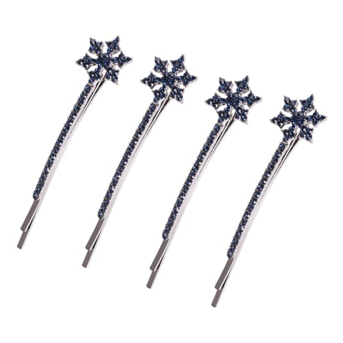 NOLITOY 4 Stück Schneeflocken Haarspangen Glitzernde Weihnachts Haarklammern für Frauen Festliche Haarschmuck Clips für Party Hochzeit Alltag von NOLITOY