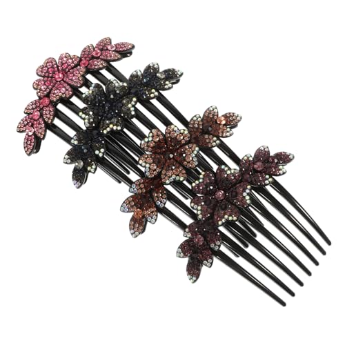NOLITOY Haarkämme Mit Strasssteinen Dutt-hochsteckclips 4 Stück Seitliche Haarkämme Für Frauen Schmuck Für Hochzeit Party Abschlussball von NOLITOY