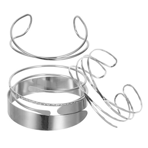 NOLITOY 4 Stück Teiliges Armreif Verstellbare Offene Armspangen Modischem Legiertem Geometrisches Design Hautfreundliche Oberfläche Vielseitiger Armschmuck für Damen und Mädchen von NOLITOY