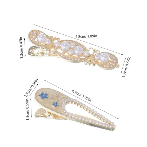 NOLITOY 4 Stück Teiliges Barock Haarclip Set Mini Haarklammern für Frauen Leichter Haarschmuck Vielseitig für Hochzeit Party Alltag Klassische Seitenclips von NOLITOY