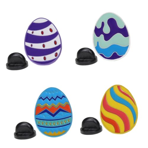 NOLITOY 4 Stück Teiliges Bunte Dinosaurier ei Broschen aus Legierung Modische Leichte Anstecknadeln für Junge Mädchen Geeignet als Schmuck für Kleidung Taschen Schals und Geschenkideen von NOLITOY