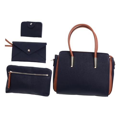 NOLITOY 4 Stück Teiliges Damen PU Schultertaschen Modische Umhängetasche mit Elegantem One shoulder Design Vielseitig für Alltag Party Arbeit und Reisen Komfortabel und Stilvoll in Blau von NOLITOY