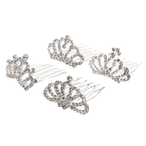 NOLITOY 4 Stück Teiliges Diadem mit Funkelnden Strasskronen und Kämmen Leichte Prinzessin Kopfbedeckung für Mädchen für Hochzeit Party Fotoshooting und Festliche Anlässe von NOLITOY