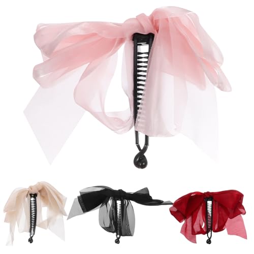 NOLITOY 4 Stück Teiliges Großer Bananenclip Haarklammern mit Elegantem Schleifen design für Dickes und Lockiges Haar Stabile Vielseitige Haarspangen für Frauen Tägliche Frisuren und NOLITOY 4 Stück Teiliges Großer Bananenclip Haarklammern mit Elegantem Schleifen design für Dickes und Lockiges Haar Stabile Vielseitige Haarspangen für Frauen Tägliche Frisuren und von NOLITOY
