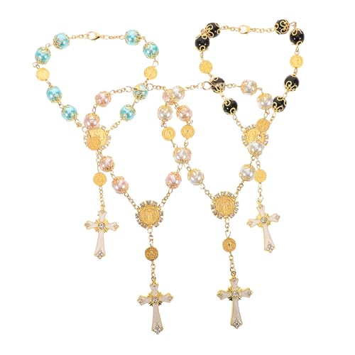 NOLITOY 4stücke Rosenkranz Gebetsarmband Mit Kreuzanhänger Gebetsperlenarmband Für Männer Und Frauen Religiöses Armband Für Taufe Kommunion Hochzeit NOLITOY 4stücke Rosenkranz Gebetsarmband Mit Kreuzanhänger Gebetsperlenarmband Für Männer Und Frauen Religiöses Armband Für Taufe Kommunion Hochzeit von NOLITOY