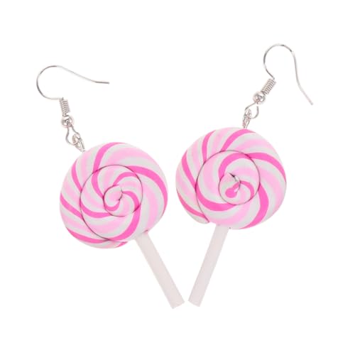 NOLITOY 4 Stück Teiliges Lollipop Ohrstecker aus Weichem Polymer Clay Kreative Bunte Ohrringe für Frauen und Mädchen Modischer Leichter Schmuck für Alltag Party und von NOLITOY