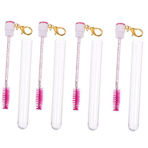 NOLITOY 4 Stück Teiliges Mascara Wimpernbürste Tube mit Schlüsselanhänger Langlebig Leicht und Tragbar Geeignet für Reisen Anfänger und Professionelle Make up anwendungen Perfektes von NOLITOY
