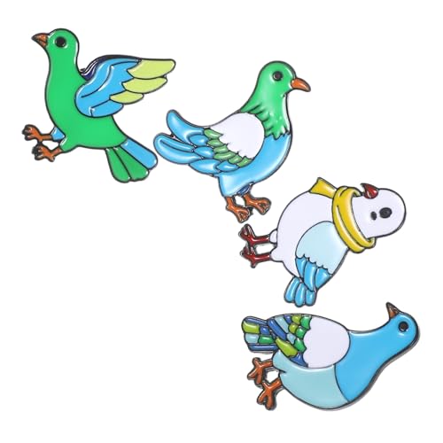 NOLITOY 4stücke Metall-friedenstauben-broschen Für Damen Grüne Vogel-anstecknadeln Broschenknöpfe Aus Schmucknadeln Mit Tiermotiv Dekorative Nadeln Für Kleidung Taschen Und Hüte von NOLITOY