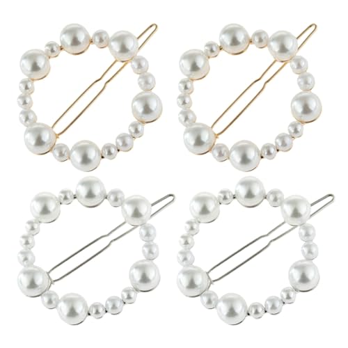 NOLITOY 4 Stück Teiliges Perlen Haarspangen Damen Modische Runde Haarklammern in Gold und Silber Eleganter Haarschmuck für Partys Hochzeiten und Alltag Stilvolle Accessoires für Frauen NOLITOY 4 Stück Teiliges Perlen Haarspangen Damen Modische Runde Haarklammern in Gold und Silber Eleganter Haarschmuck für Partys Hochzeiten und Alltag Stilvolle Accessoires für Frauen von NOLITOY