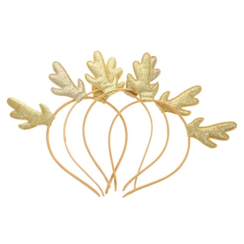 NOLITOY 4 Stück Weihnachts Haarreif mit Elchgeweih Design Festlicher Haarschmuck für Partys und Aufführungen Langlebiger Haarkranz Kostümzubehör für Weihnachten und Versammlungen von NOLITOY