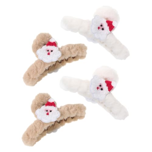 NOLITOY 4stücke Flauschige Weihnachts-haarspangen Set Für Frauen Große Haarklammern Im Christmasthema Für Dickes Haar Vielseitige Haaraccessoires Für Festliche Anlässe von NOLITOY