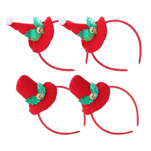 NOLITOY 4 Stück Weihnachtsstirnband Kostümzubehör Weihnachtshaarband Haarschmuck Haardekore Weihnachtshaarbänder Weihnachtselemente Kopfschmuck Party-cosplay-dekorationen Stoff Rot von NOLITOY