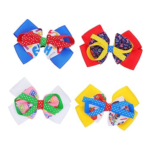 NOLITOY 4stücke Teiliges Haarklammern Mit Schleifen Für Schule Und Feiern Bunte Haarspangen Für Mädchen Für Hochsteckfrisuren Und Süßes Haaraccessoire von NOLITOY