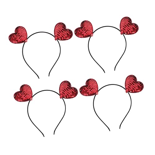 NOLITOY 4stücke Herzförmiges Stirnband Für Mädchen Party Haarband Valentinstag Kopfschmuck Leicht Und Angenehm Zu Tragen von NOLITOY
