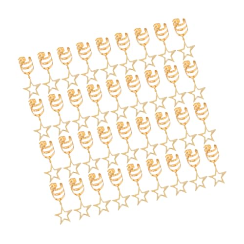 NOLITOY 40 Stück Fünfzackige Stern Haarringe für Zöpfe Goldene Hohe Sternanhänger Metall Haar Schmuck Dreadlock Dekoration Zubehör für und Mädchen von NOLITOY