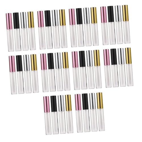 NOLITOY 40 Stück Lippenpflegestift Behälter mit Integriertem Pinsel Kopf Transparente Wiederverwendbare Lip Gloss Tubes zum Nachfüllen von Lipgloss Lippenbalsam Augenmake up und von NOLITOY