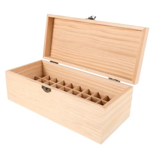 NOLITOY 40gitter Holzbox Für Ätherische Öle Fächer Organizer Aufbewahrungsbox Aus Kiefernholz Behälter Für Ölflaschen Storage Box Für Und Nagellack Präsentation Für Aromatherapie von NOLITOY