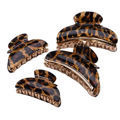 NOLITOY 4stücke Haarspange Mit Leopardenmuster Große Haarklammer Aus Acryl Haar-accessoire Für Damen Und Mädchen von NOLITOY