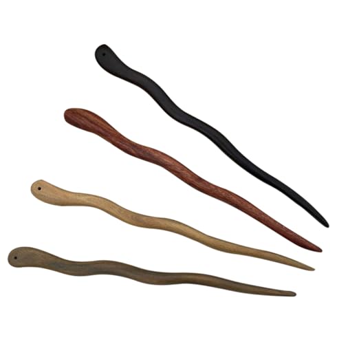 NOLITOY 4er Set Haarstäbchen Für Damen Hanfu Haarnadeln Natur Dunkelbraun Und Stylische Accessoires Für Hochsteckfrisuren Und Alltagsfrisuren von NOLITOY