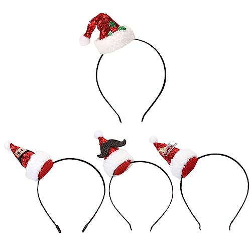 NOLITOY 4stücke Adorable Haarreifen Weihnachts-party Requisiten Für Erwachsene Und Kreative Cartoon-haarbänder Rot Für Festliche Anlässe Und Fotoshootings von NOLITOY