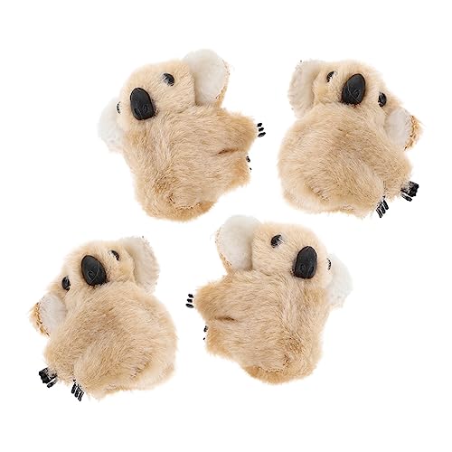 NOLITOY 4stücke Koala-haarspangen Aus Plüsch Für Pferdeschwanz Unregelmäßige Clips Als Kopfschmuck Cartoon-haarnadel Für Frauen Stofftier-haarspange Leichte Haarklips von NOLITOY