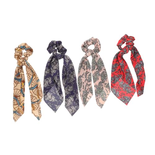 NOLITOY 4stücke Pack Boho-stil Haarschmuck Schal Haargummis Haarschmuck-ringe Langes Für Frauen Damen von NOLITOY