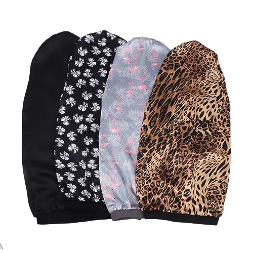 NOLITOY 4stücke Satin-schlafmütze Hochelastisch Für Frauen Haarschutz Zum Schlafen Weibliche Haar Zubehör Schlafmütze Damen Schutz Hut von NOLITOY