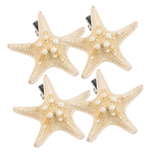 NOLITOY 4stücke Seestern Haarklammer Fünfzackige Stern Haarnadel Strand Haarspange Stern Haarspange Seestern Braut Haarschmuck Für Frauen Und Mädchen von NOLITOY