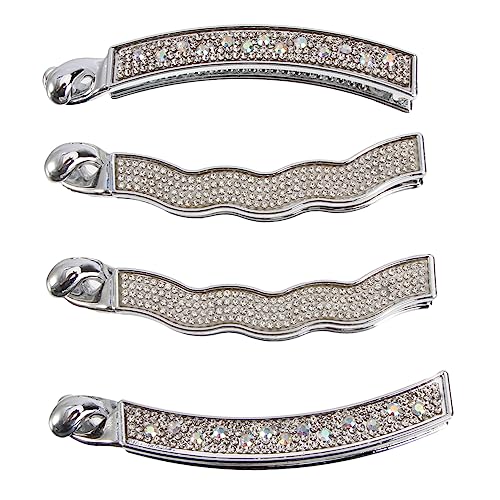 NOLITOY 4stücke Strass Haarnadeln Bananen Haarspange Haar Pferdeschwanzhalter Kreative Haarspangen Frauen Haarnadeln Mit Glitzer Design Für Alltag Und Party von NOLITOY