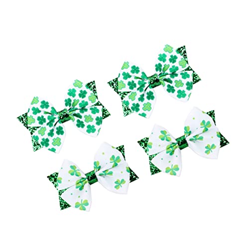 NOLITOY 4stücke Teiliges Haarspangen Mit Schleifen Doppellagige Haarclips Im Kleeblatt-design Für Patrick's Day Für Mädchen Und Damen Bequem Und Einfach Zu Tragen von NOLITOY