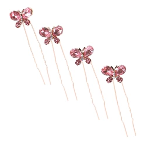 NOLITOY 4stücke Teiliges U-förmiger Strass-schmetterlingshaarnadeln Haaraccessoires Für Hochzeiten Partys Und Alltag Für Bräute Und Damen von NOLITOY