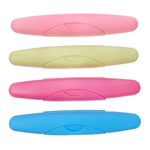 NOLITOY 4stücke Zahnbürstenbox Aus Pp Für Reisen Mit Innenbodenrinne Und Schlossdesign Atmungsaktiv Für Zahnbürsten Essstäbchen Und Schreibwaren Für Familien Und Geschäftsreisen von NOLITOY