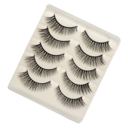 NOLITOY 5 Paare Falsche Wimpern Natürlich Lang Wimpern Verlängerung Weiche Selbstklebende Eyelashes für Frauen Mädchen Alltag Make Up von NOLITOY
