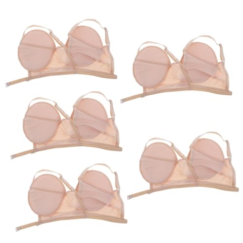 NOLITOY 5 Paare Schweißabsorbierende Aufkleber Unter Den Achseln Achselschweißschutz Hemd Schweißunterlage Trägerlose Bhs Für Damen Unterhemdschutz Frauen Gummierte Eisenschnalle Beige von NOLITOY